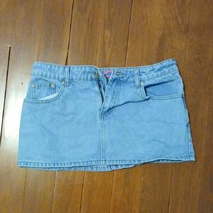 Edikted Light Blue Denim Mini Skirt